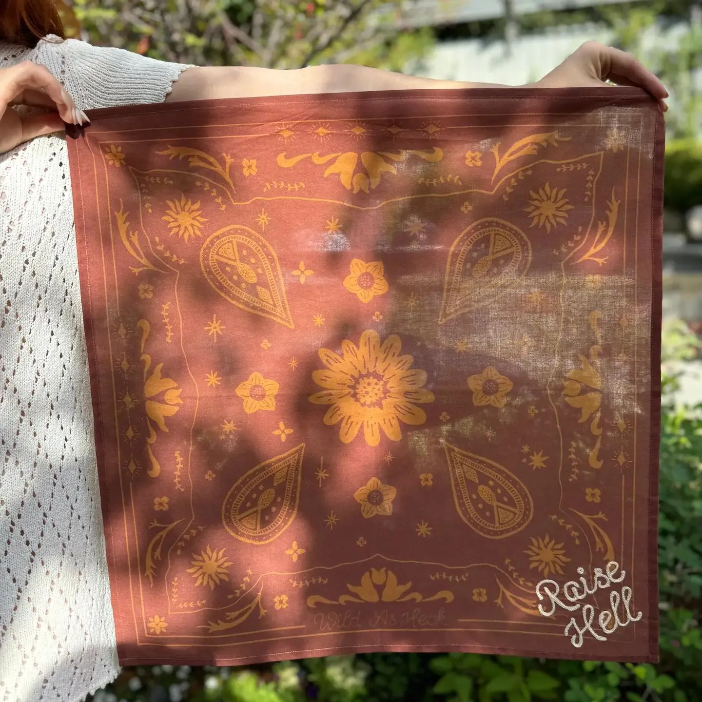 Raise Hell Bandana (Organic Cotton, Wild Rag, Western Style)