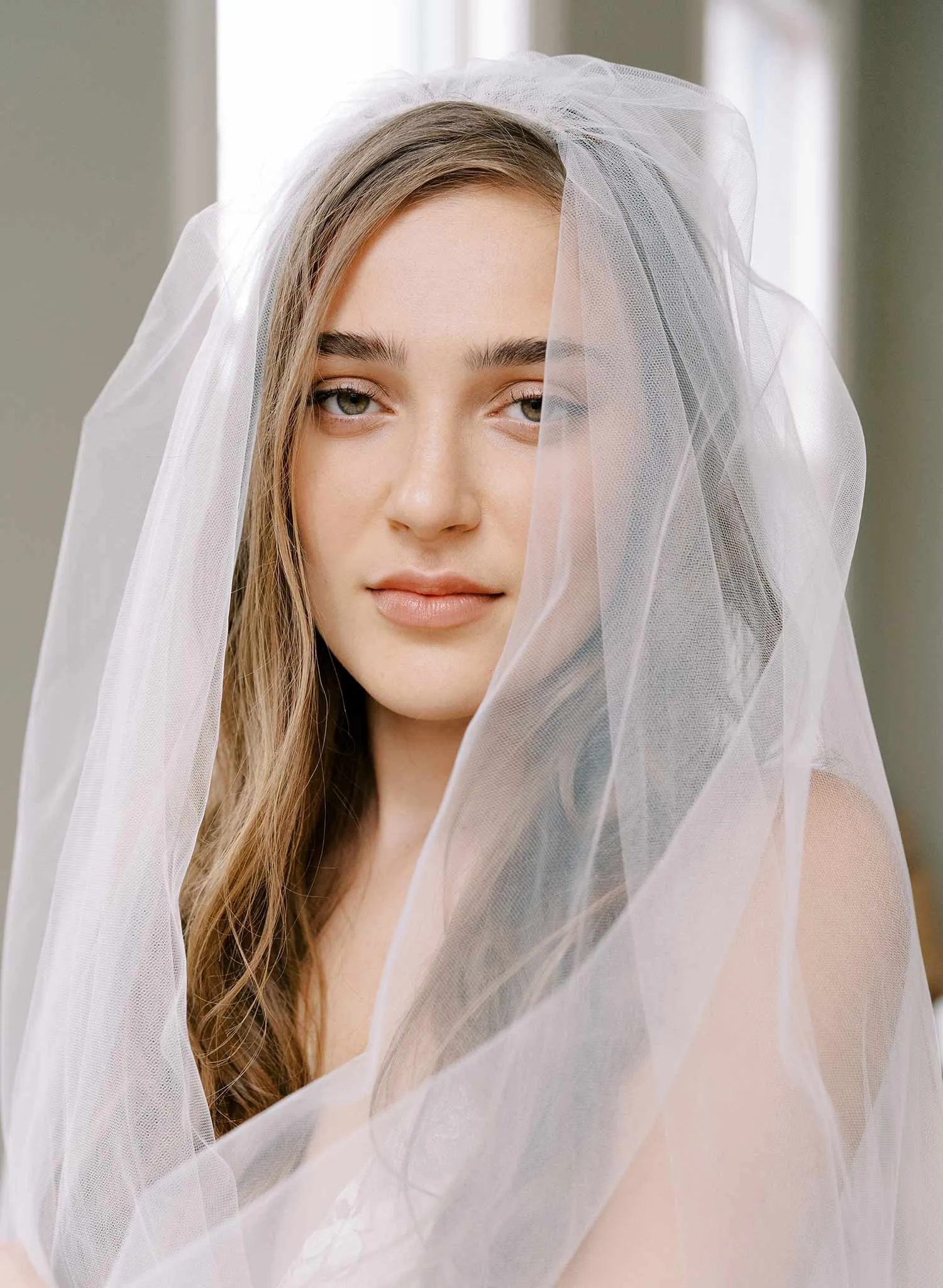 Regal French lace veil with blusher - Style #2459