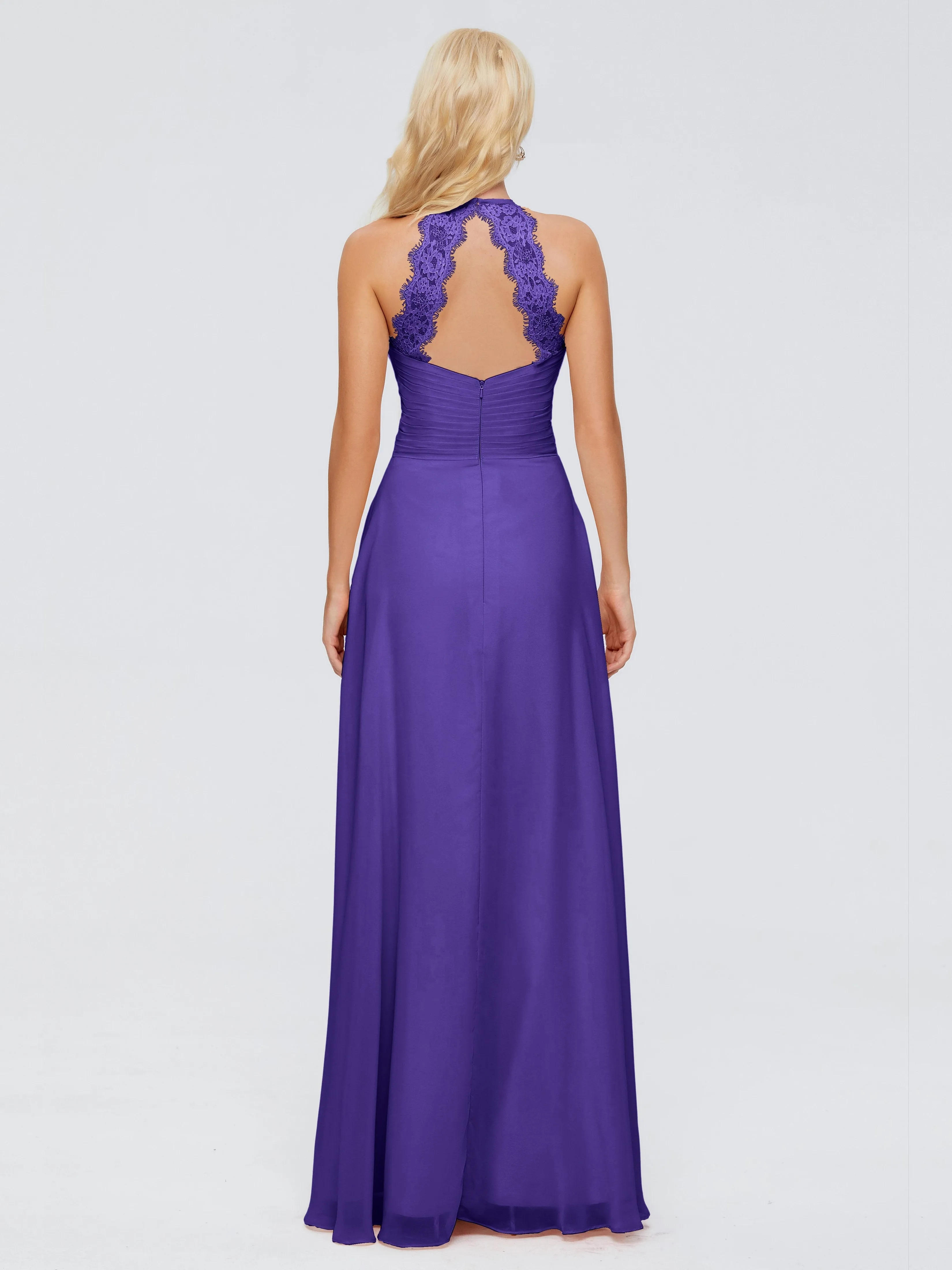 Regency Bridesmaids Arya Long Bridesmaid Dresses Chiffon Sleeveless Halter Bridesmaids Dresses