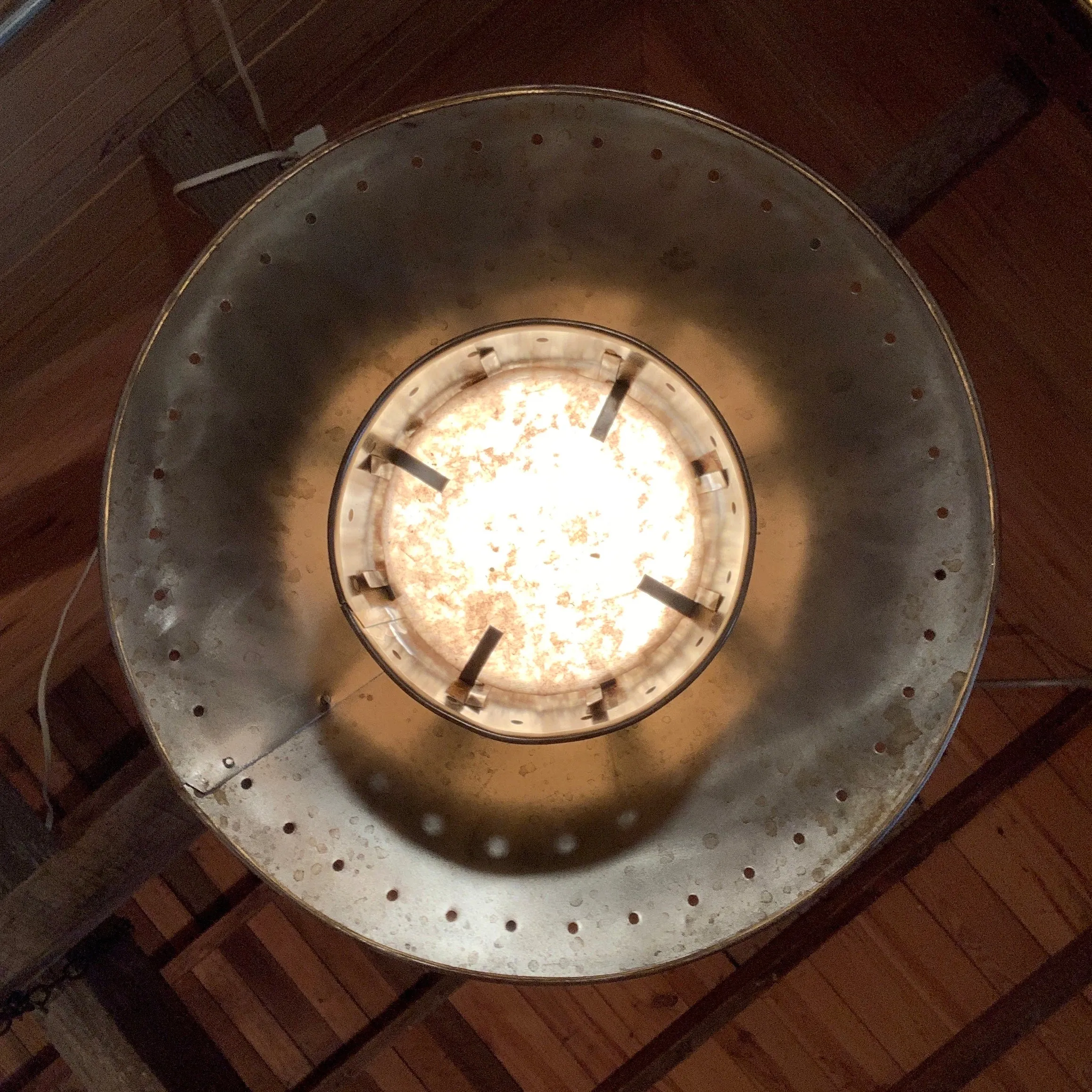 Roaring Forge Copper Pendant Light, Rustic, Mica Glass