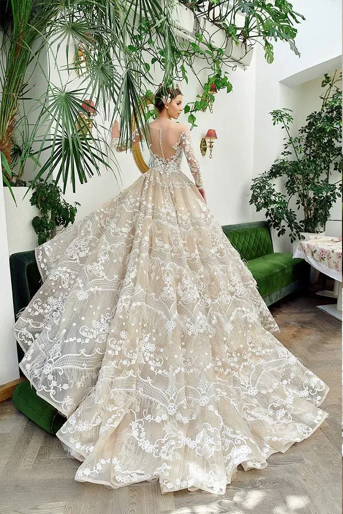 Royal Wedding Gown Long Sleeves