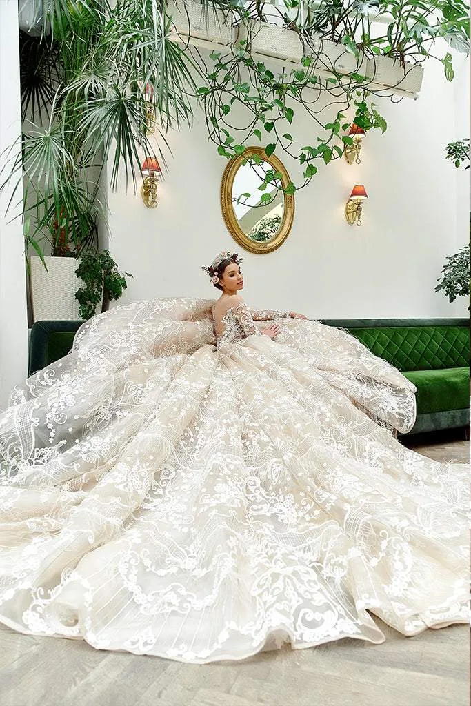 Royal Wedding Gown Long Sleeves