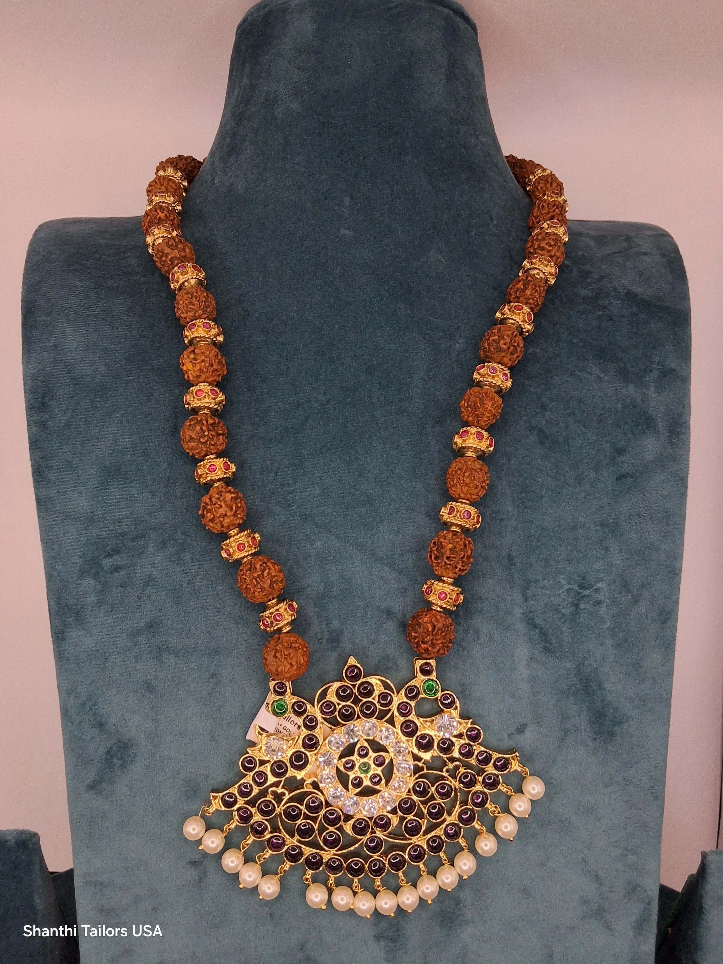 Rudraksha Mala with Pathakkam Pendant | Margam Jewelry