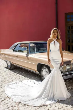 Satin Wedding Dress with Beads