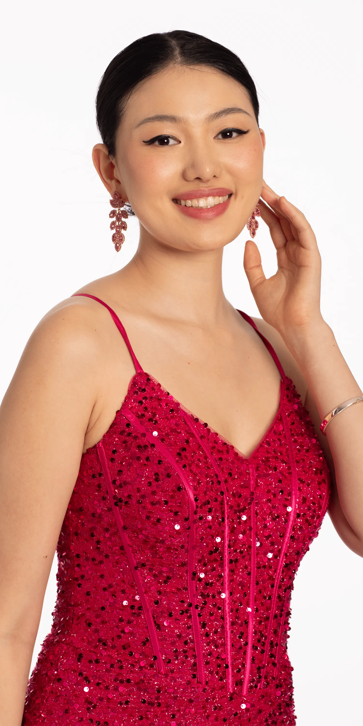 Sequin Glitter Corset Lace Up Back Dress