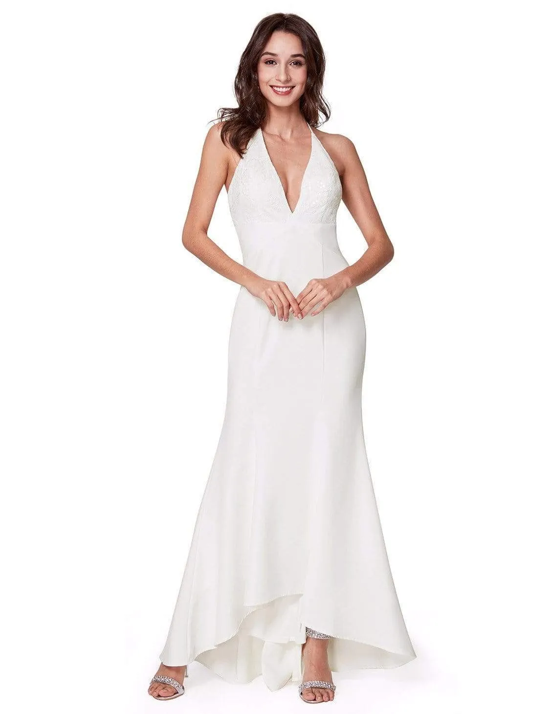 Sexy Halter V Neck Long Evening Gown