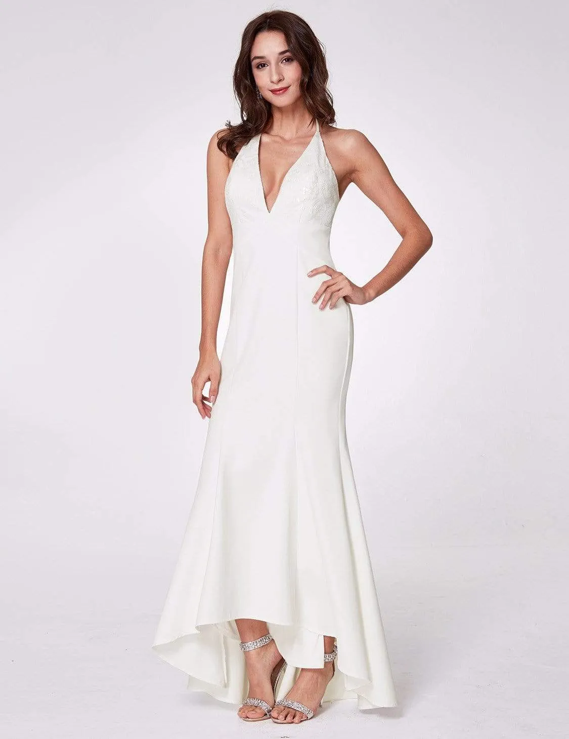 Sexy Halter V Neck Long Evening Gown