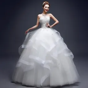 Sexy Strapless Wedding Dress Off White Floor Length Ball Gown