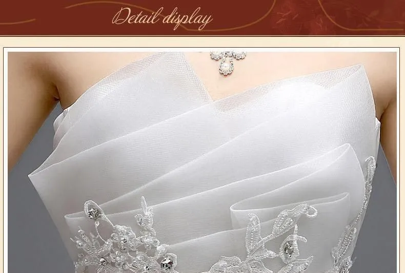 Sexy Strapless Wedding Dress Off White Floor Length Ball Gown