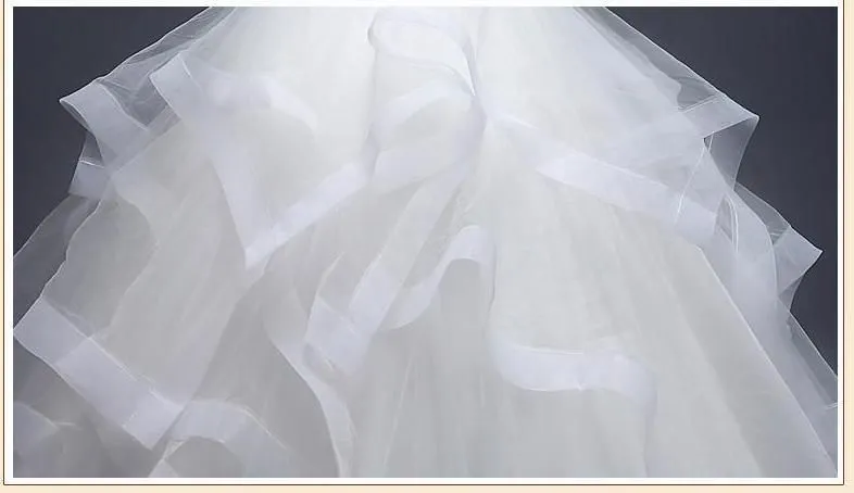 Sexy Strapless Wedding Dress Off White Floor Length Ball Gown