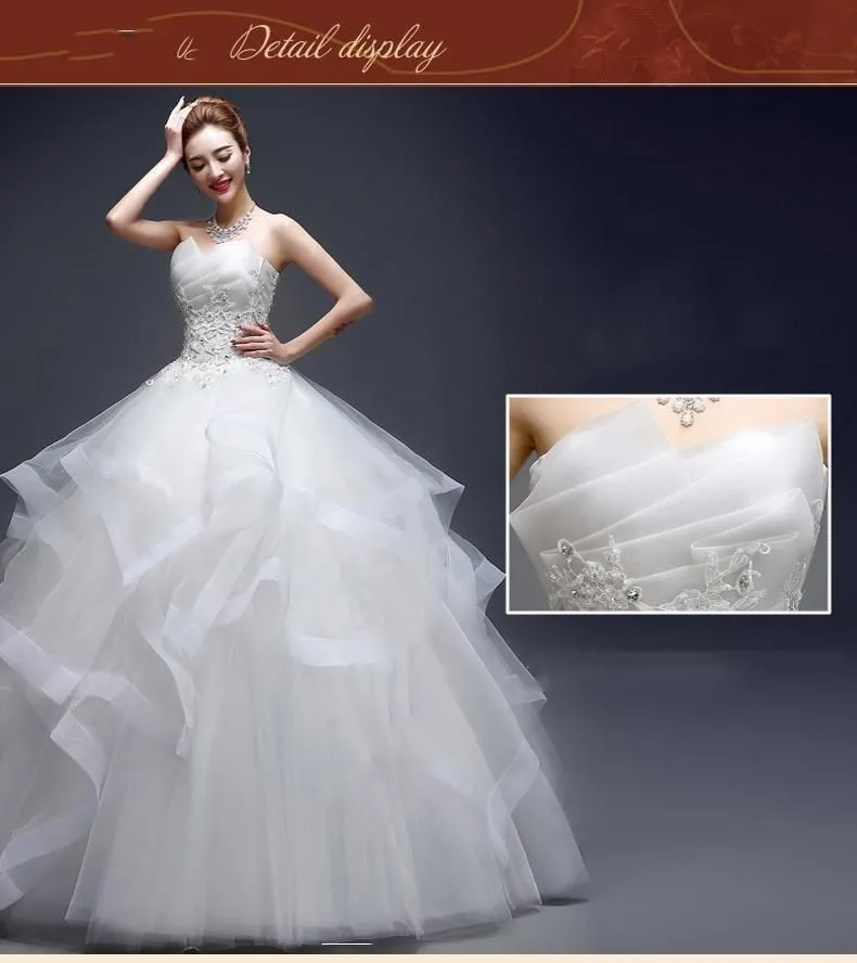 Sexy Strapless Wedding Dress Off White Floor Length Ball Gown
