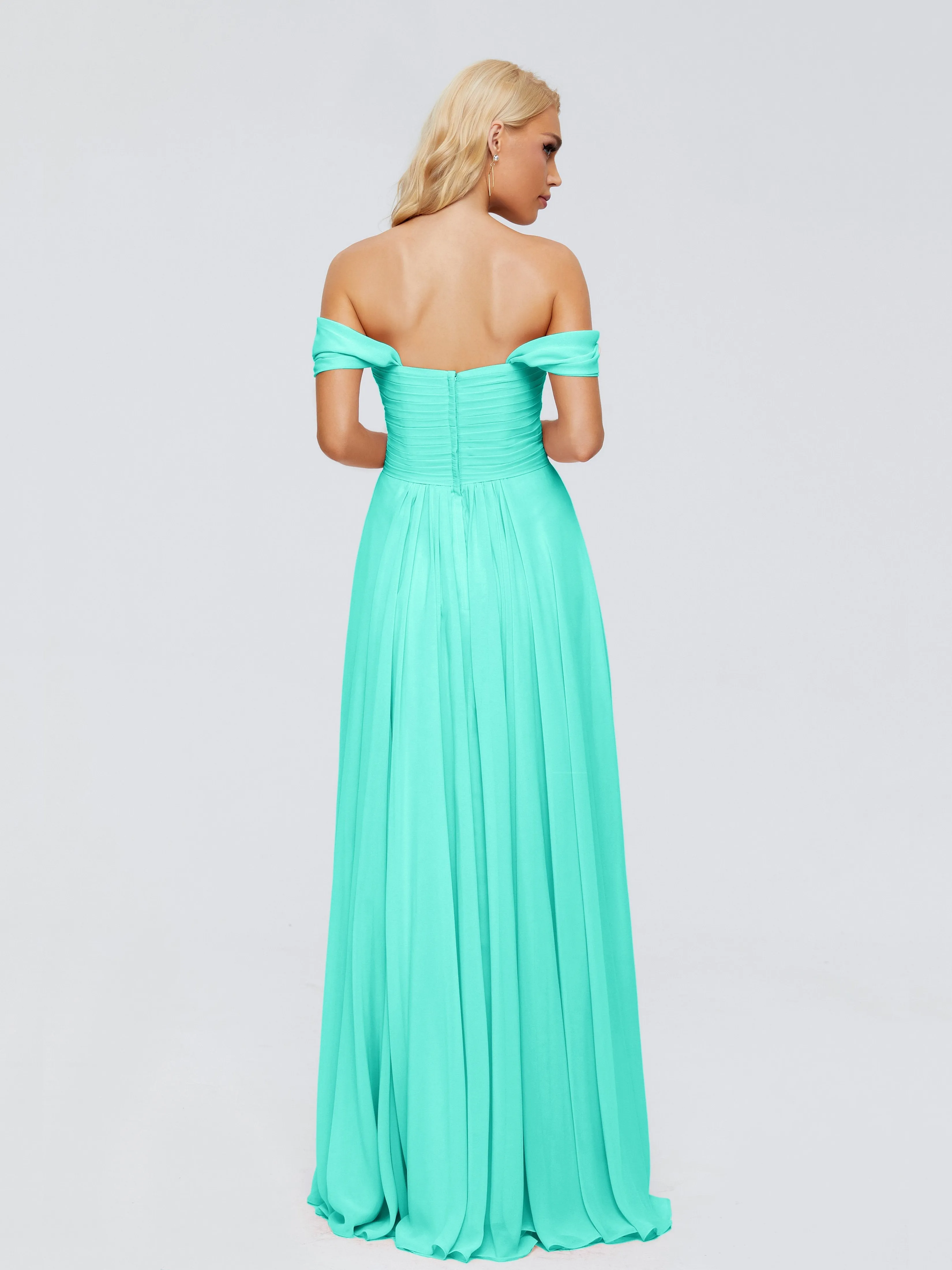 Spa Bridesmaid Dress Trinity Gorgeous Off The Shoulder Long Chiffon Bridesmaid Dresses