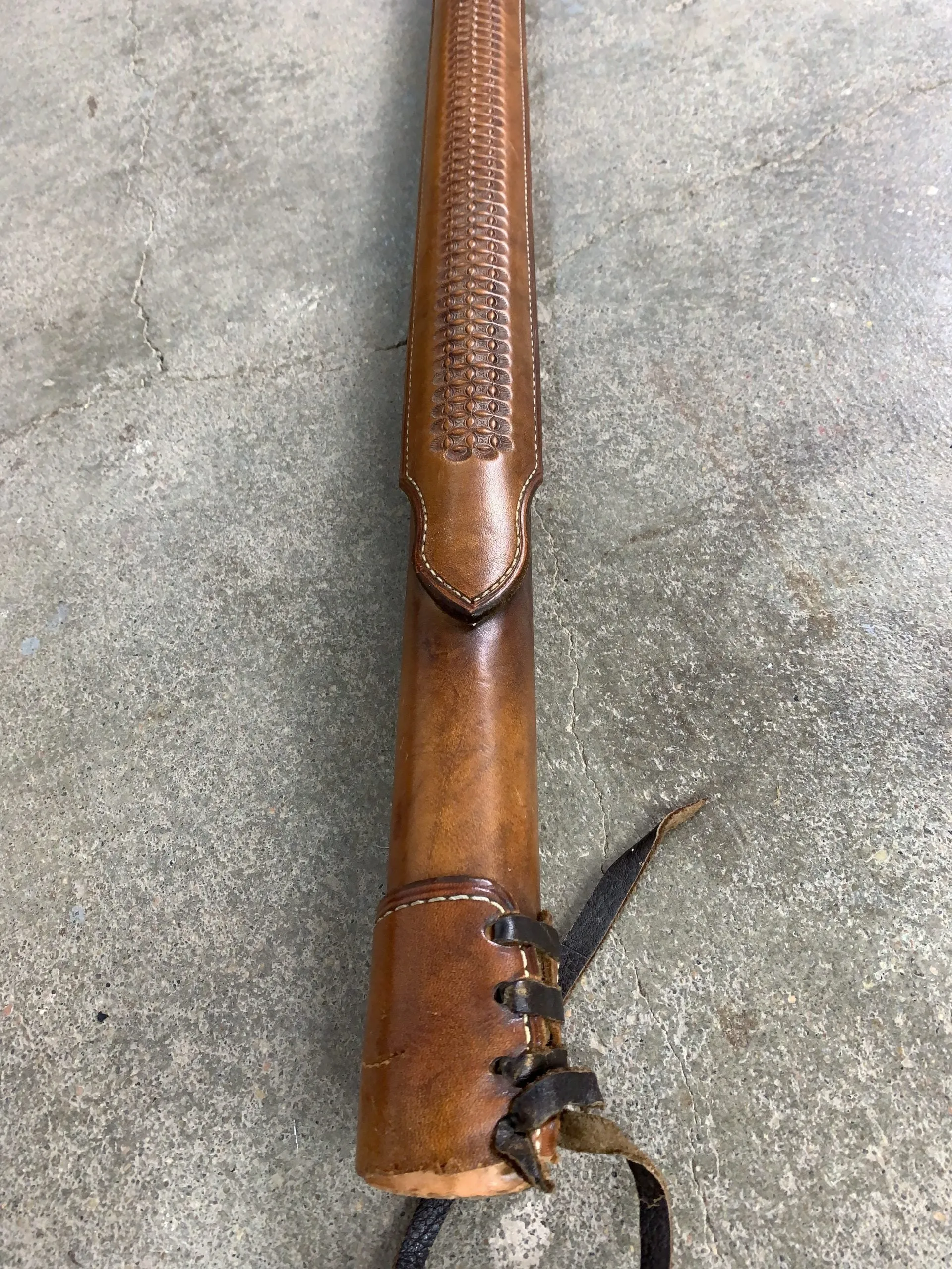 Stair Rail Section, Wrapped Leather, Western Style