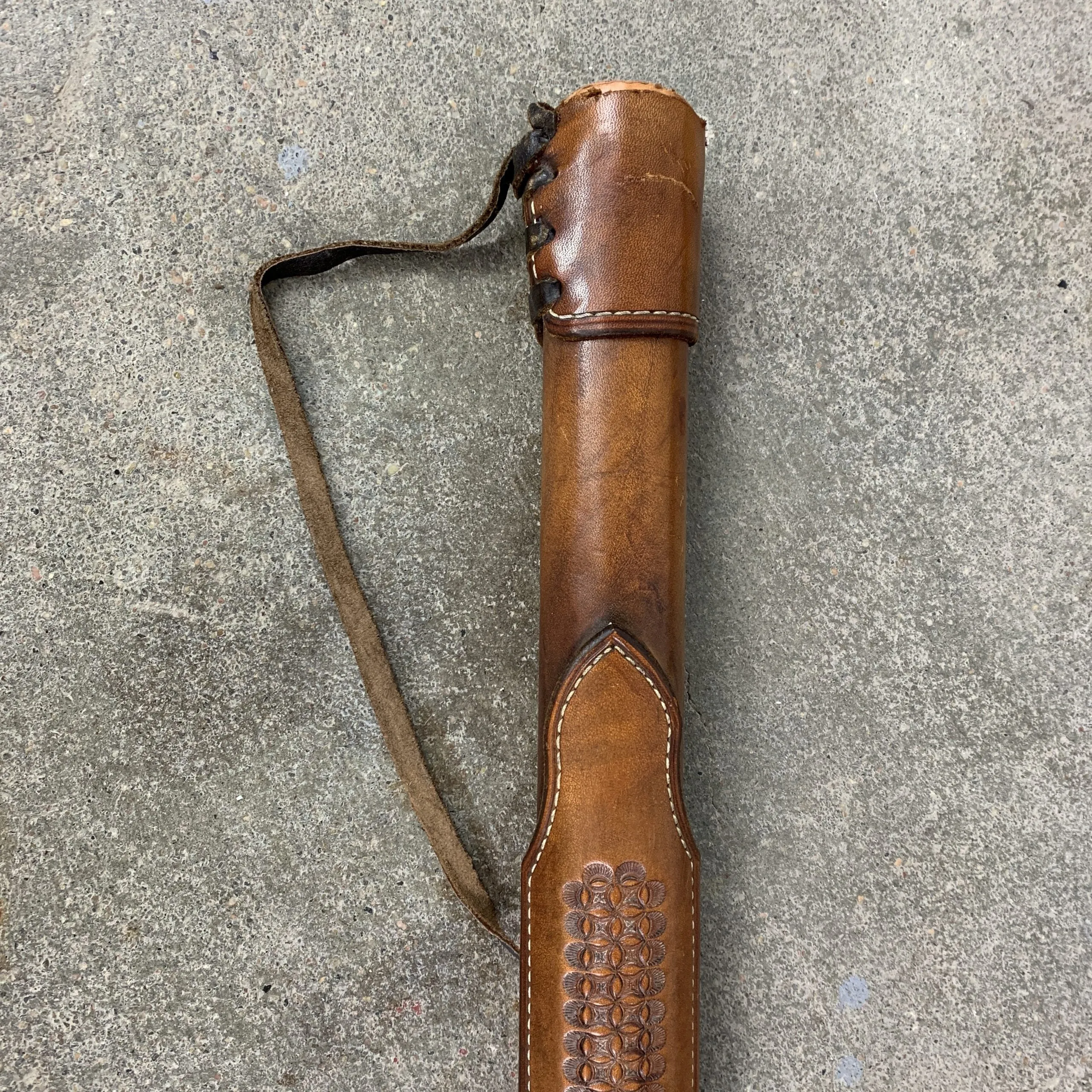 Stair Rail Section, Wrapped Leather, Western Style
