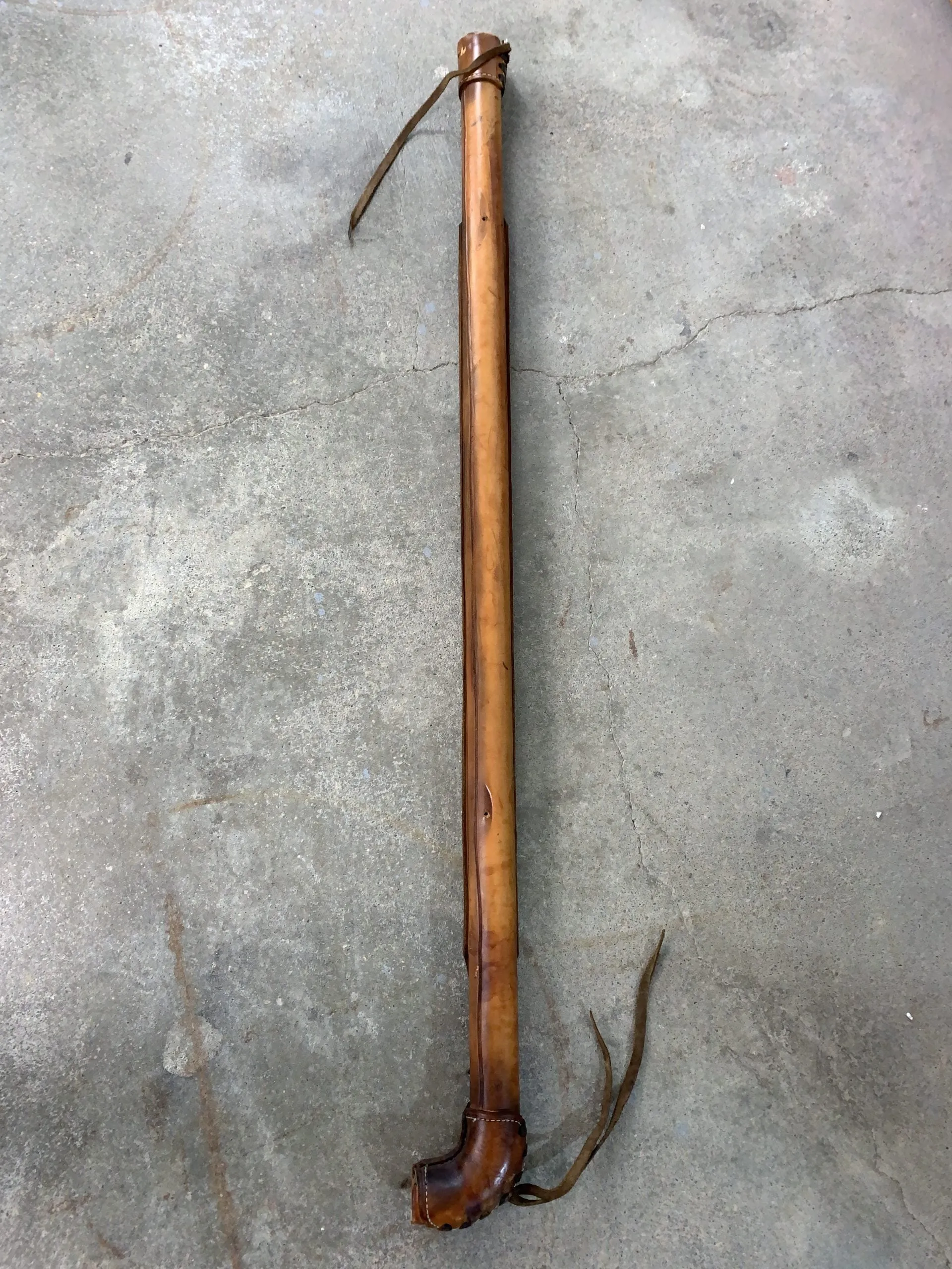 Stair Rail Section, Wrapped Leather, Western Style