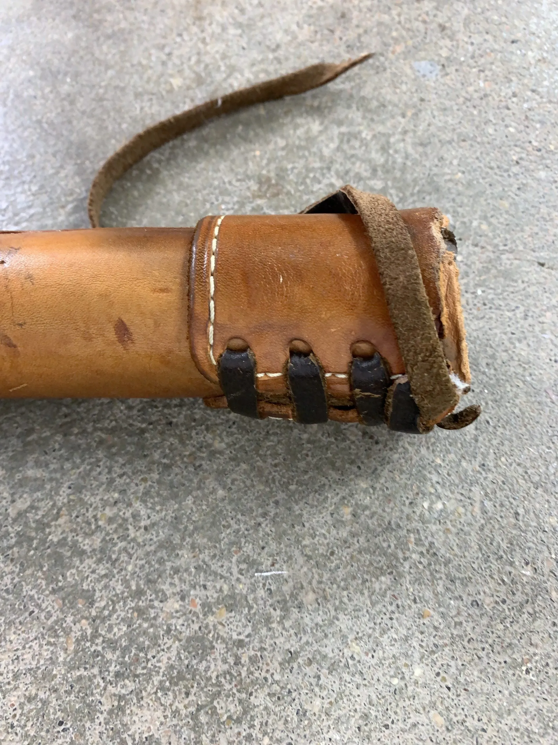 Stair Rail Section, Wrapped Leather, Western Style