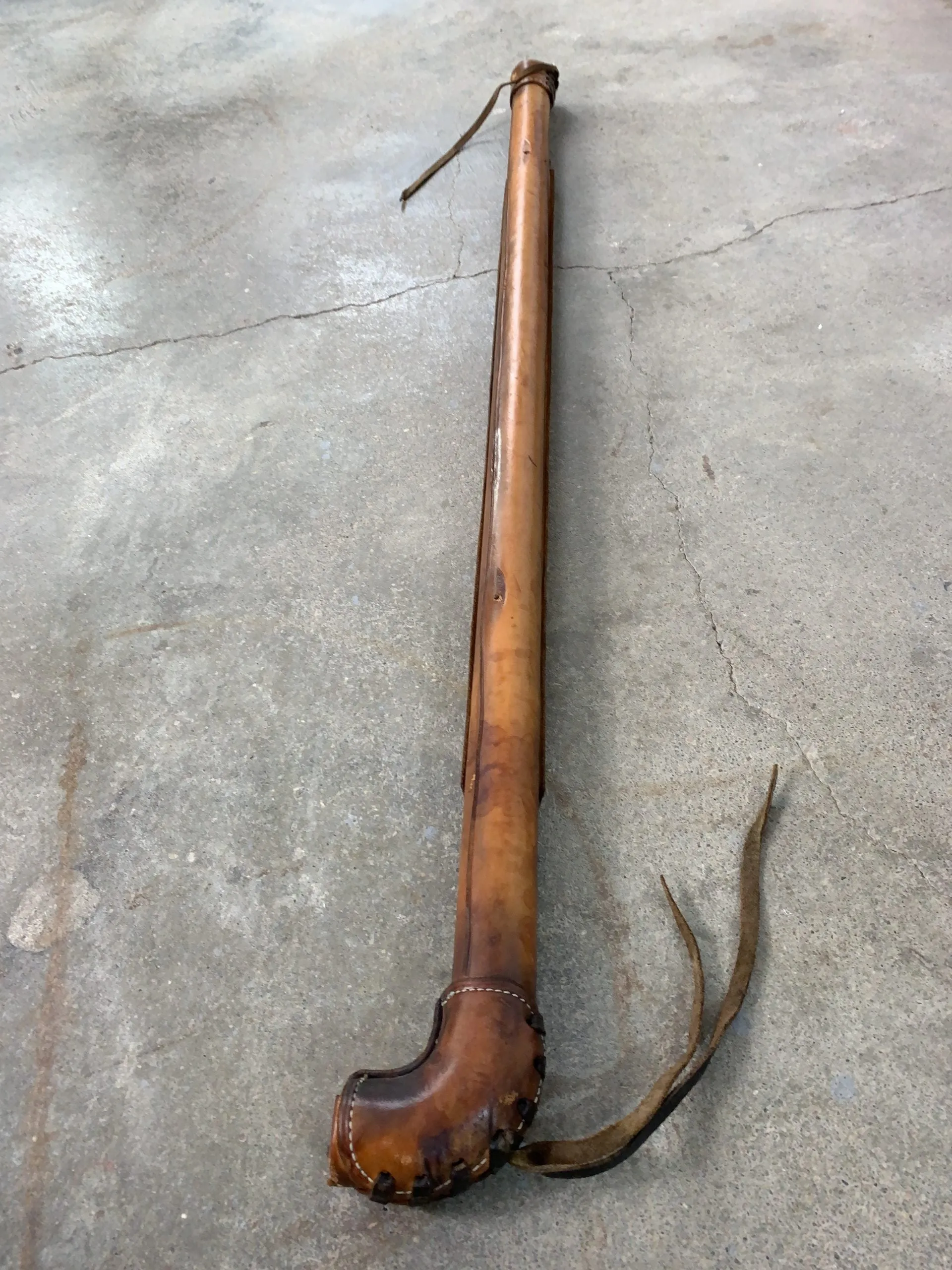 Stair Rail Section, Wrapped Leather, Western Style