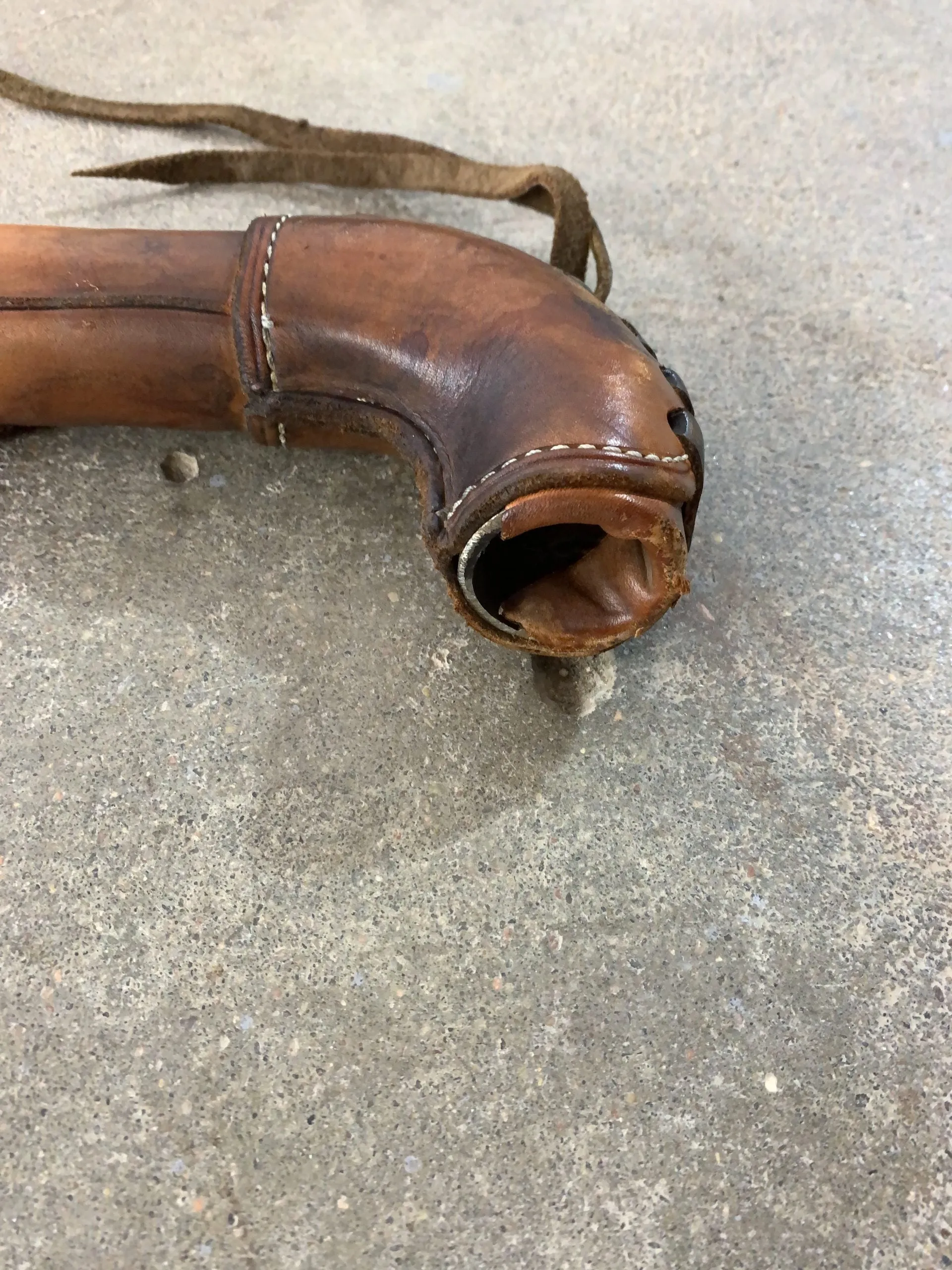 Stair Rail Section, Wrapped Leather, Western Style