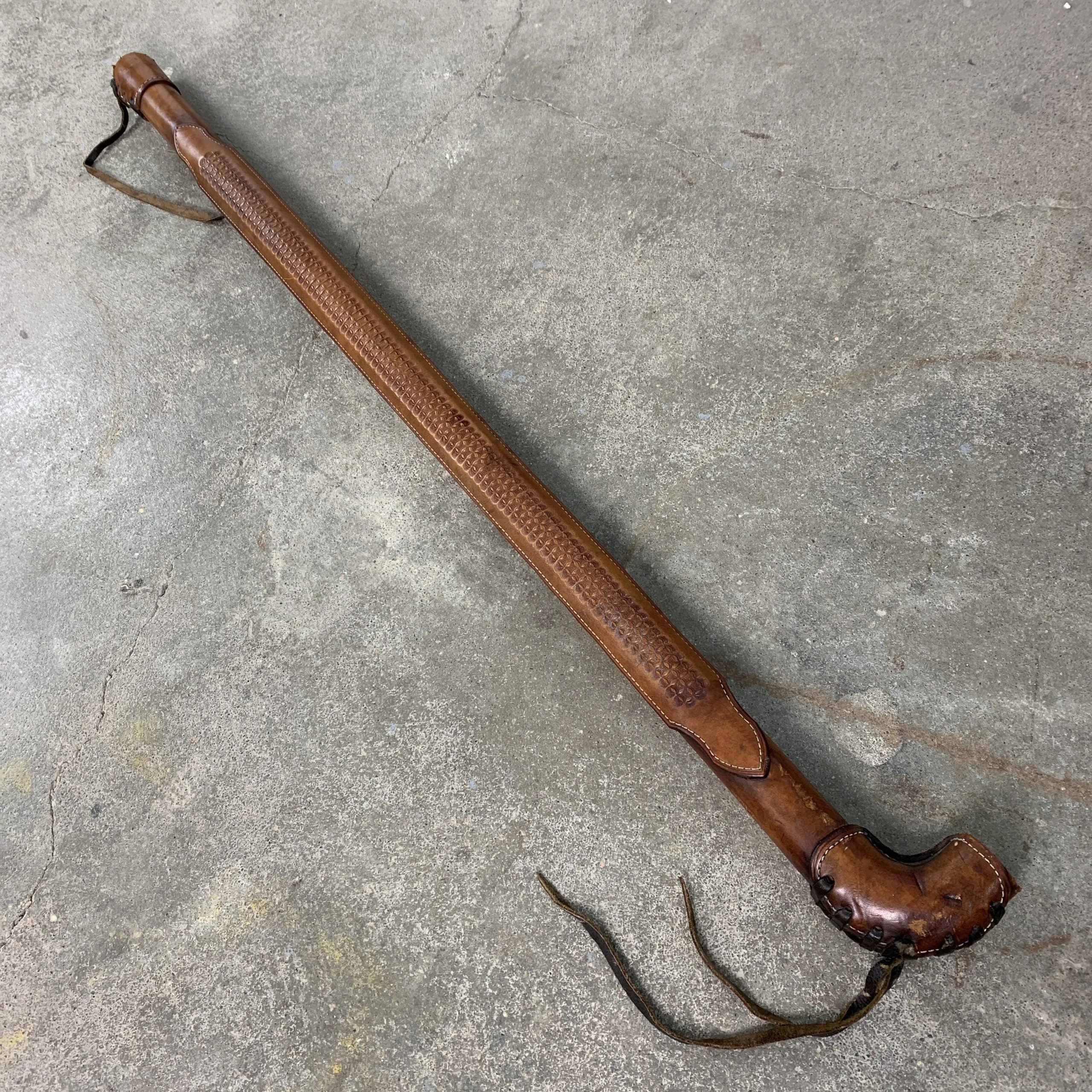 Stair Rail Section, Wrapped Leather, Western Style