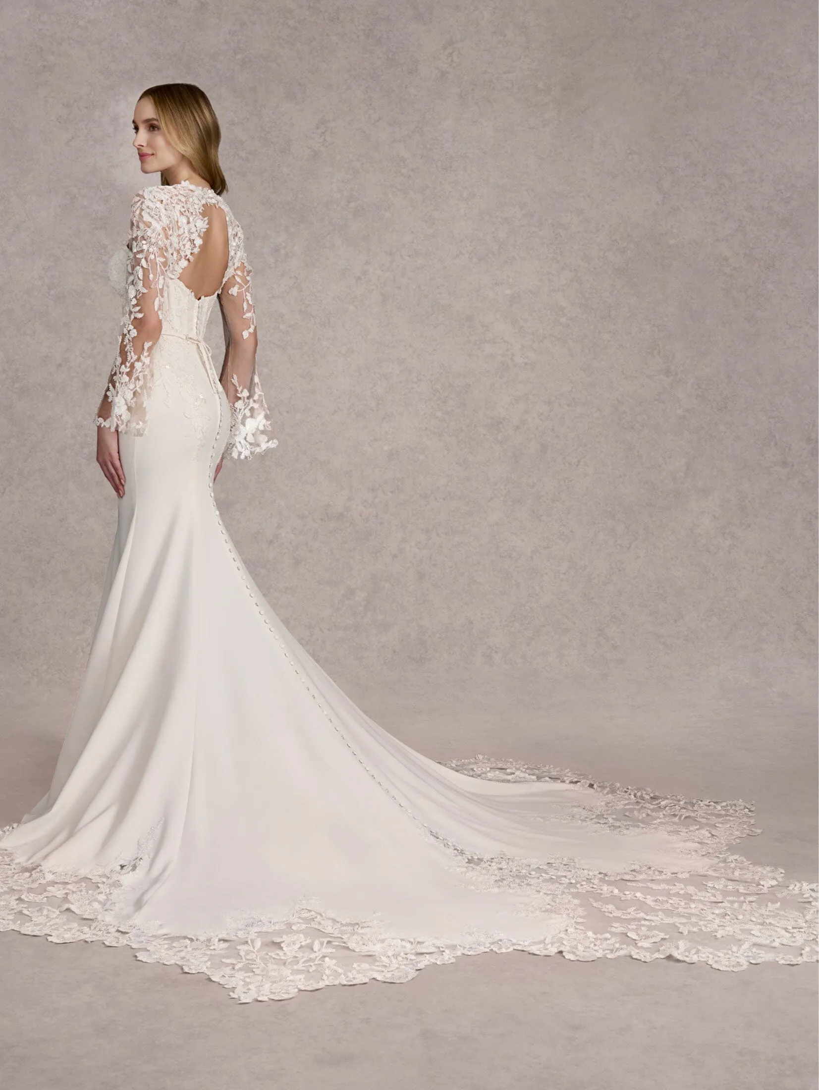 Strapless Long Sleeve Bridal Gown by Adrianna Papell 31265