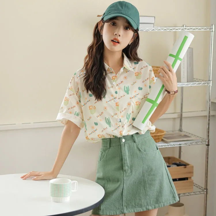 Summer Sweet Style Short Sleeve Shirt