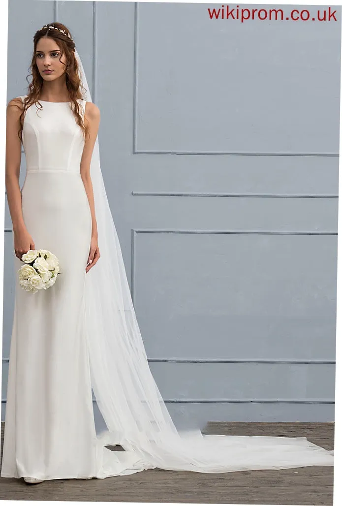 Sweep Jersey Scoop Trumpet/Mermaid Dress Jessica Train Wedding Wedding Dresses Neck