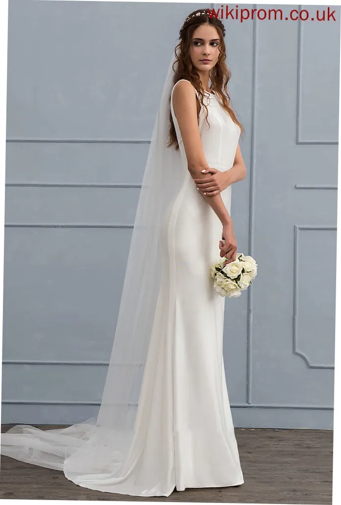Sweep Jersey Scoop Trumpet/Mermaid Dress Jessica Train Wedding Wedding Dresses Neck
