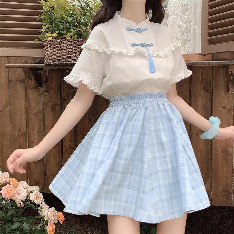 Sweet Country Cheongsam Top   Skirt Set AD11448