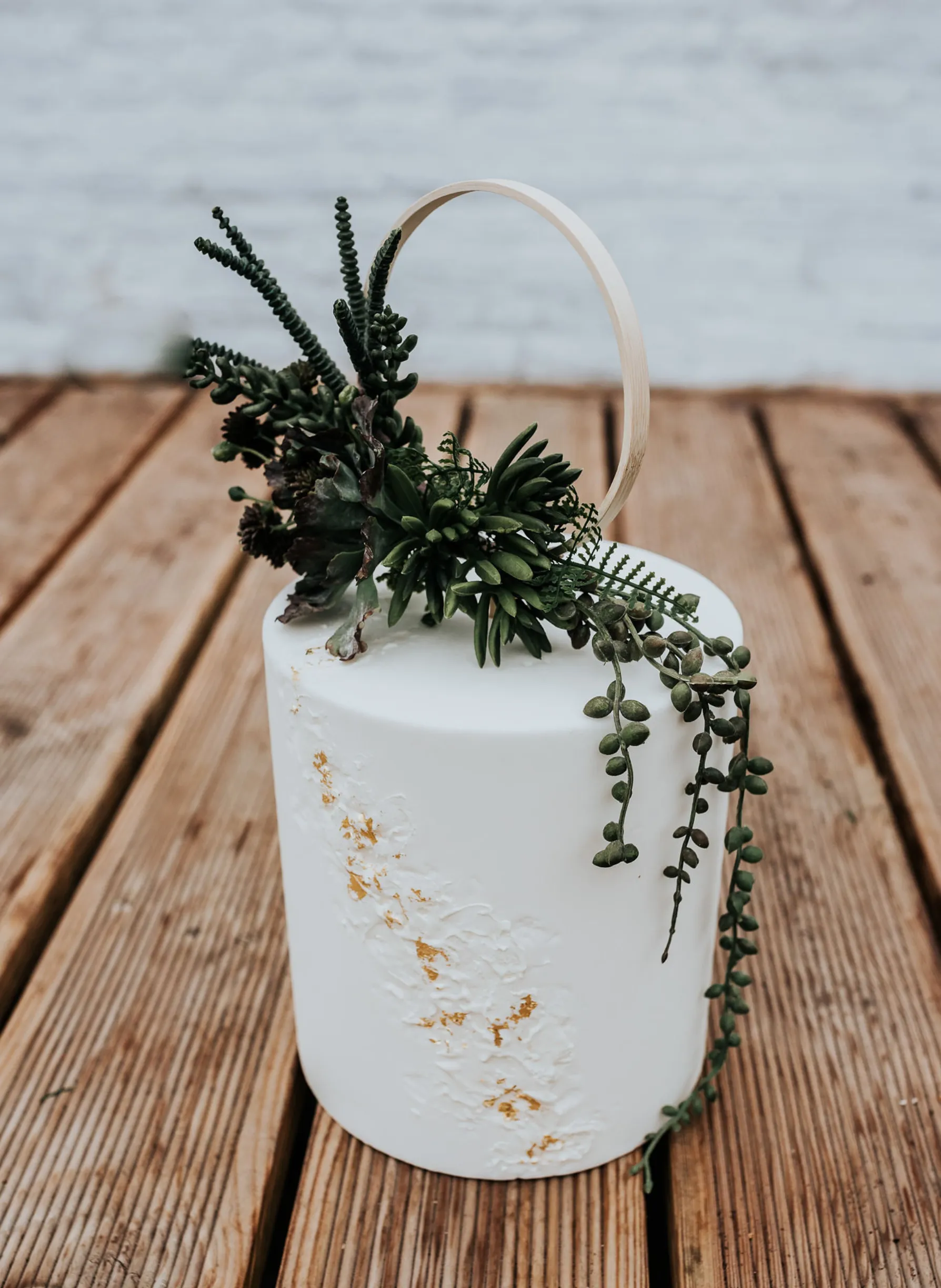 Trailing Succulent Botanical Wedding Cake Topper