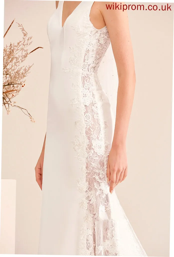 Train Scarlet Trumpet/Mermaid V-neck Lace With Wedding Dress Wedding Dresses Court