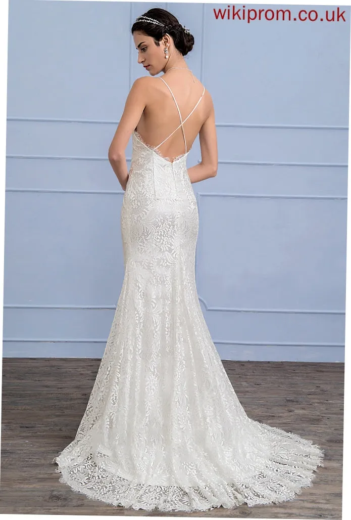 Train Wedding Lace Trumpet/Mermaid Court V-neck Rosie Wedding Dresses Dress
