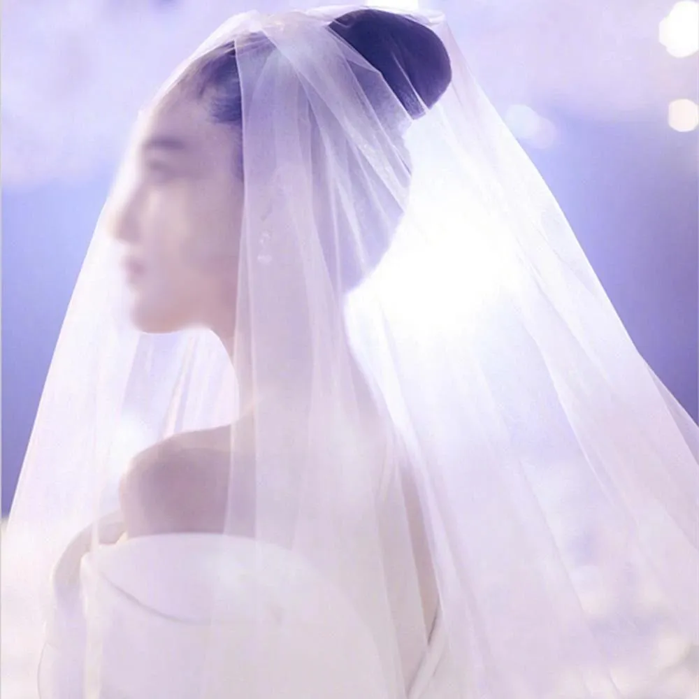 Two Layer Long Bridal Veil with Edge
