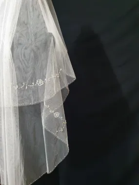 Veil 320misc: Fingertip beaded edge 2 tier