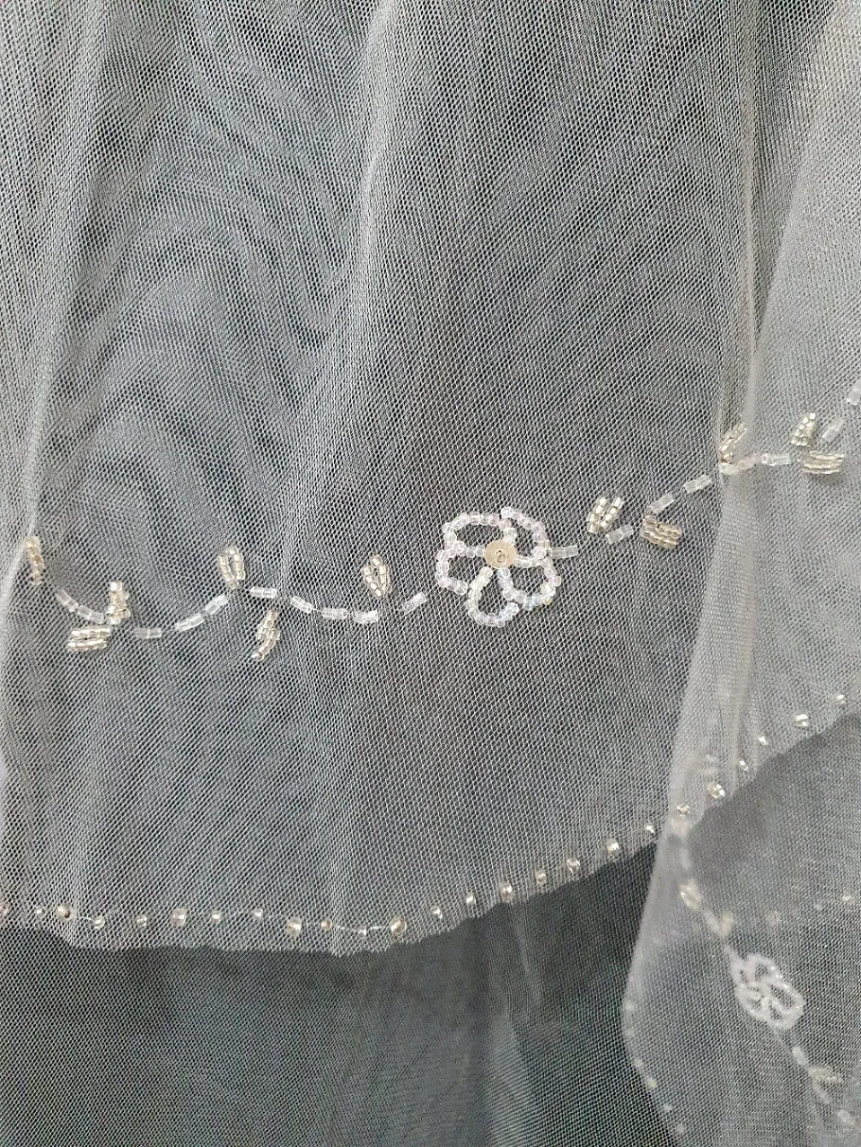 Veil 320misc: Fingertip beaded edge 2 tier