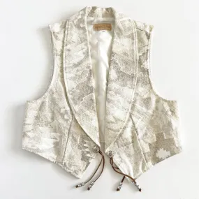 Vintage Sweetgrass, Open Aztec Western Style Vest with Tassels
