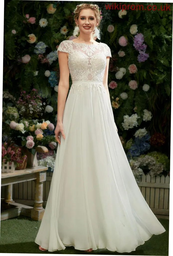 Wedding Dresses Illusion Paula Wedding A-Line Floor-Length Sequins Lace With Dress