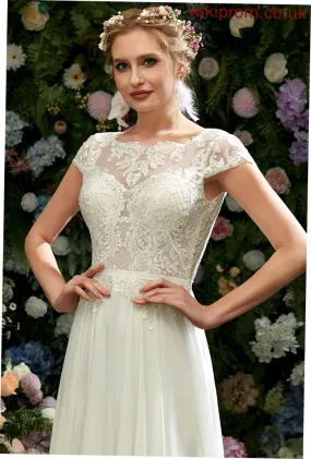 Wedding Dresses Illusion Paula Wedding A-Line Floor-Length Sequins Lace With Dress