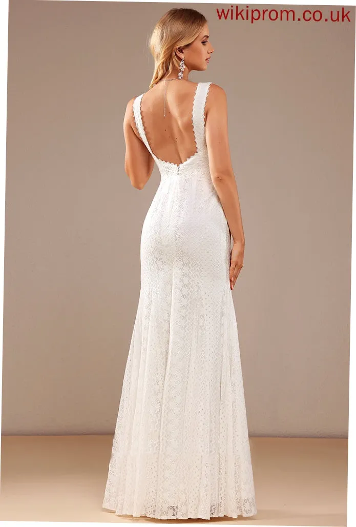 Wedding Dresses V-neck Ryleigh Floor-Length Trumpet/Mermaid Lace Dress Wedding