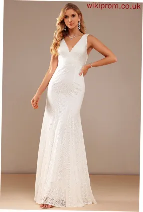 Wedding Dresses V-neck Ryleigh Floor-Length Trumpet/Mermaid Lace Dress Wedding
