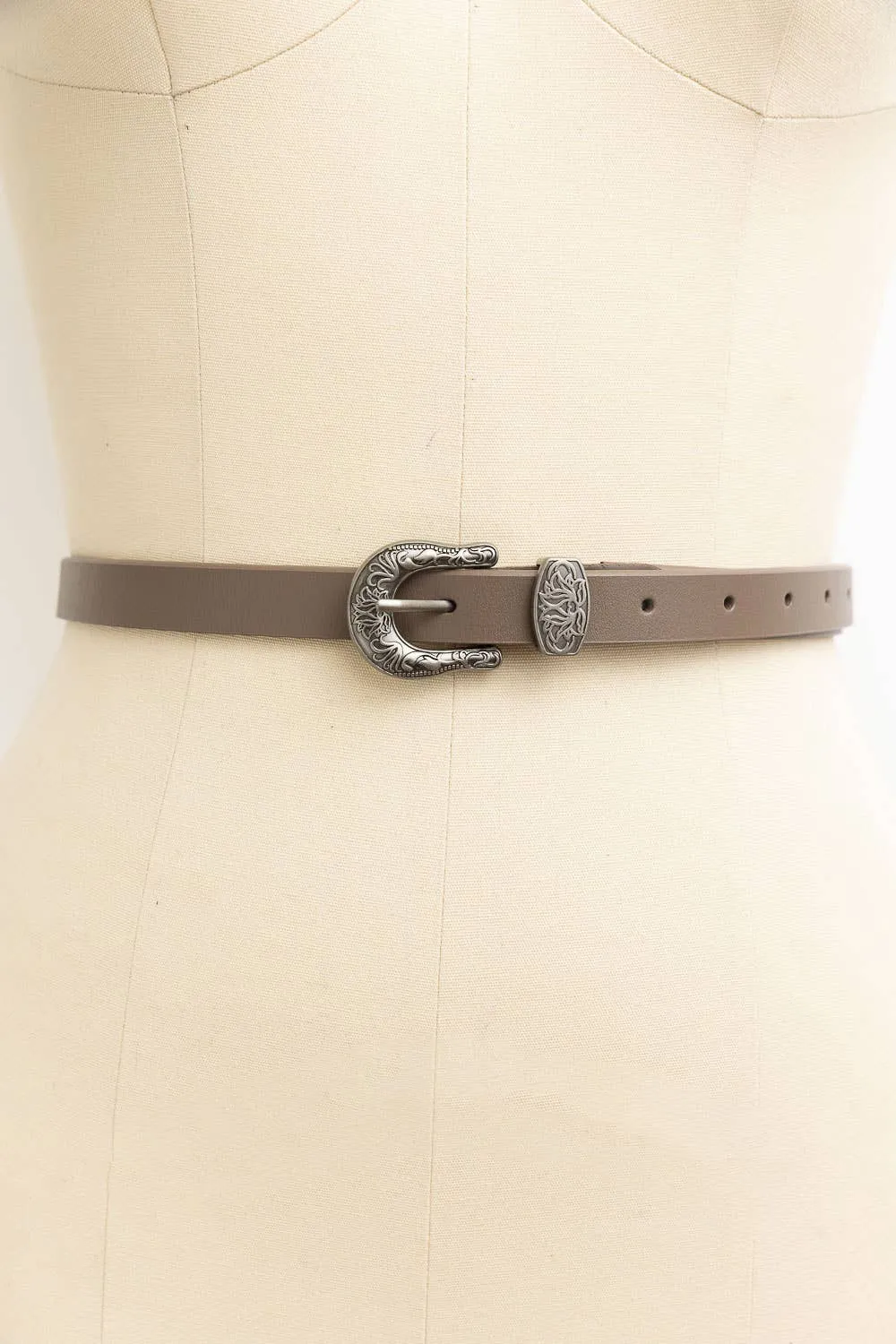 Western Style Skinny Belt - Cowgirl Chic