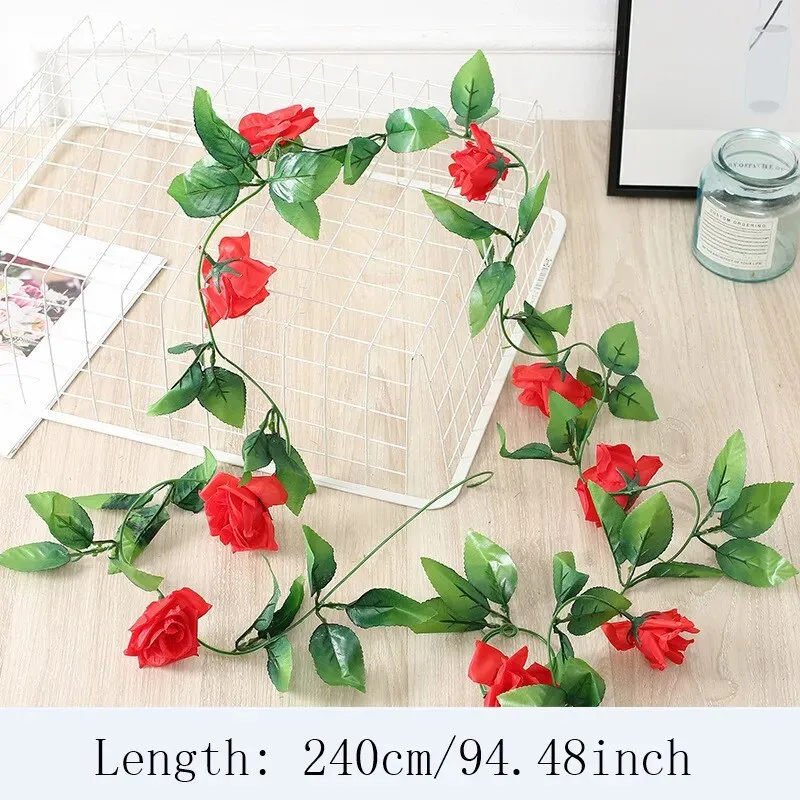Wisteria Artificial Flowers Vine Garland Wedding Arch Decor Backdrop Fake Plants Foliage Rattan Trailing Faux Flowers Ivy Wall