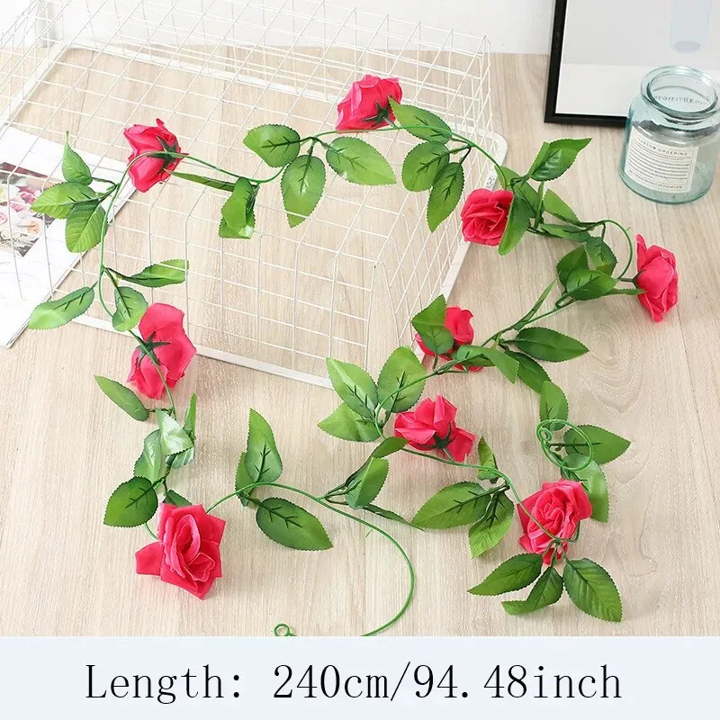 Wisteria Artificial Flowers Vine Garland Wedding Arch Decor Backdrop Fake Plants Foliage Rattan Trailing Faux Flowers Ivy Wall