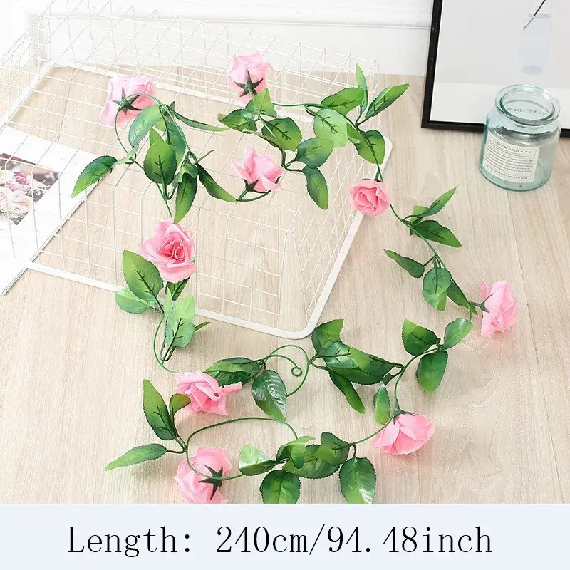 Wisteria Artificial Flowers Vine Garland Wedding Arch Decor Backdrop Fake Plants Foliage Rattan Trailing Faux Flowers Ivy Wall