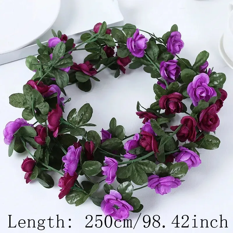 Wisteria Artificial Flowers Vine Garland Wedding Arch Decor Backdrop Fake Plants Foliage Rattan Trailing Faux Flowers Ivy Wall