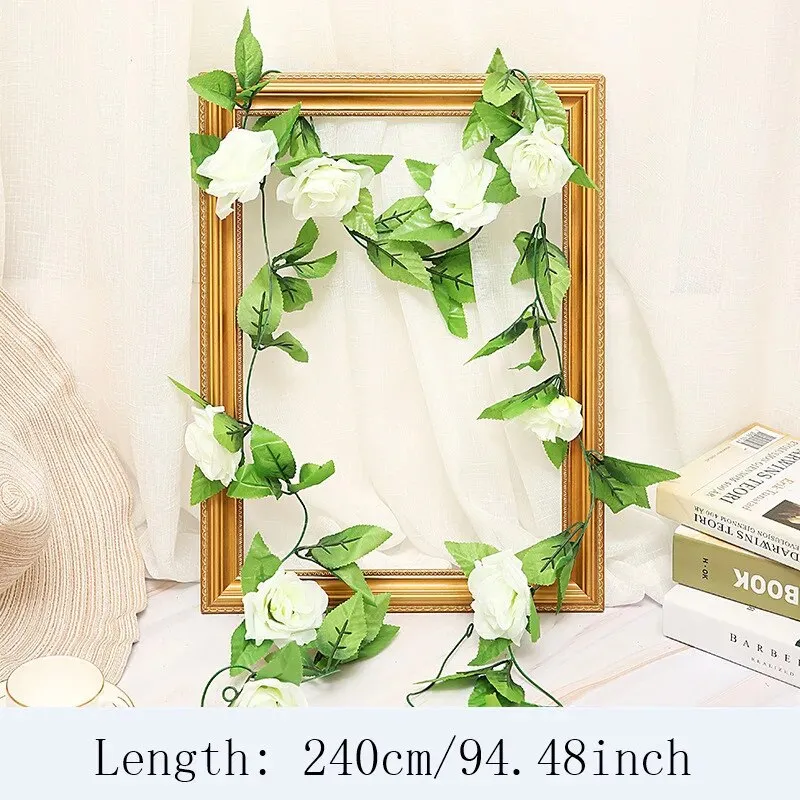Wisteria Artificial Flowers Vine Garland Wedding Arch Decor Backdrop Fake Plants Foliage Rattan Trailing Faux Flowers Ivy Wall