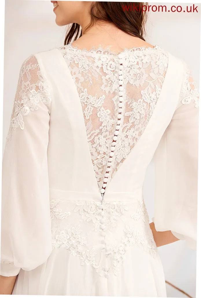 With Lace A-Line V-neck Wedding Dresses Dress Camila Wedding Chiffon Floor-Length
