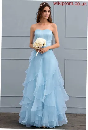 With Ruffles Floor-Length Wedding Dresses Cascading Organza Wedding Sweetheart Jode A-Line Dress