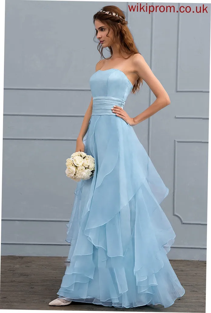 With Ruffles Floor-Length Wedding Dresses Cascading Organza Wedding Sweetheart Jode A-Line Dress
