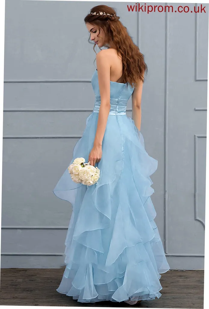 With Ruffles Floor-Length Wedding Dresses Cascading Organza Wedding Sweetheart Jode A-Line Dress