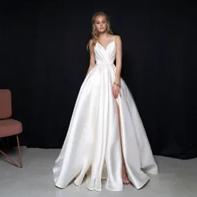 Women's Satin A-Line Wedding Dress